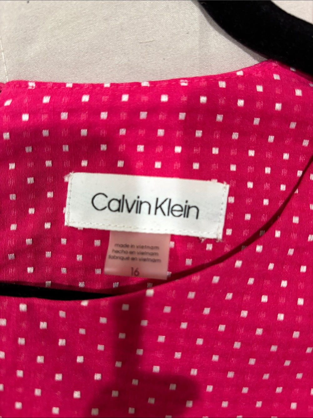 Calvin Klein Hot Pink Polka Dot Sleeveless Sheath Dress - Picture 3 of 3